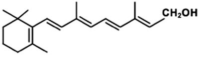 Structures of alpha- and beta-carotene