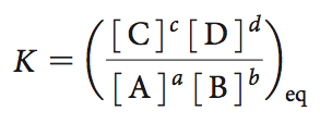 Equilibrium constant equation