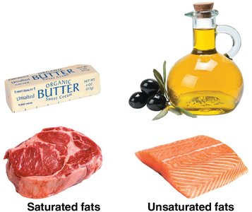 Examples of saturated and unsaturated fats
