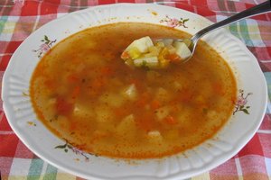 Soup as an example of an aqueous solution