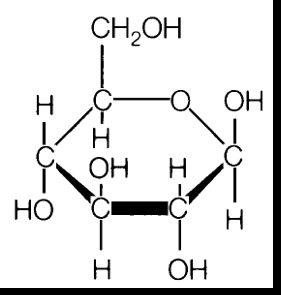 Glucose molecule produced by plants