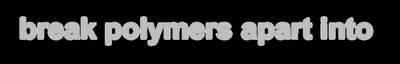 Hydrolysis reactions break polymers apart into monomers; requires water and an enzyme