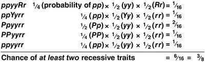 Probability calculations for multiple traits