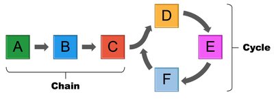 Diagram of chain and cycle metabolic pathways