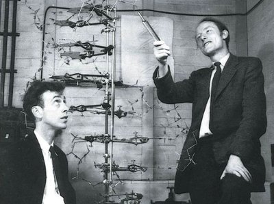 Watson and Crick with DNA model