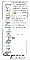 DNA methylation cartoon showing gene silencing