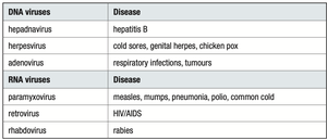 Diseases caused by DNA and RNA viruses