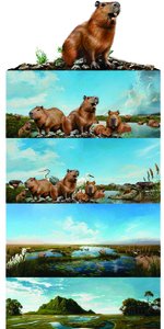 Capybara in different ecological contexts