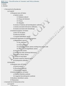 Classification of anemia and polycythemia
