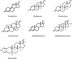 Structures of various anabolic steroids