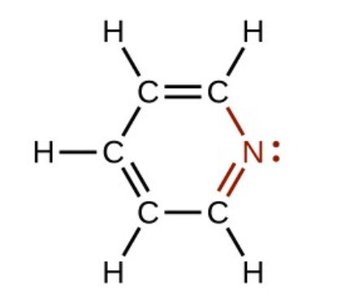 Structure of pyridine, a cyclic amine