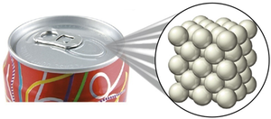 Aluminum can composed of aluminum atoms