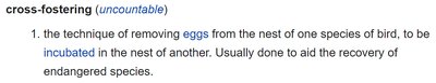 Definition of cross-fostering