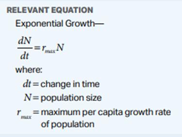 Exponential growth equation