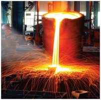 Hot metal emitting electromagnetic radiation