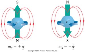 Electron spin quantum number