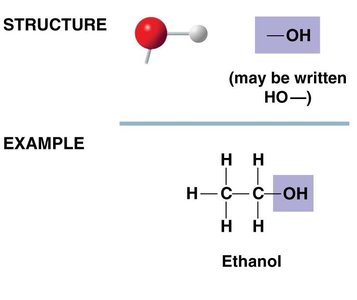 Hydroxyl group structure and example: ethanol