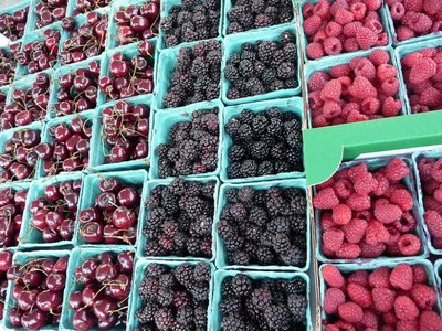 Berries at a farmers market