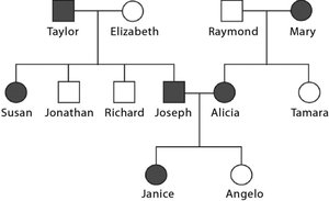 Pedigree for widow's peak trait