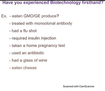 List of everyday biotechnology experiences