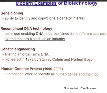 Summary of modern biotechnology milestones