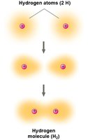 Formation of a hydrogen molecule by covalent bonding