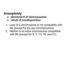 Aneuploidy definition and consequences