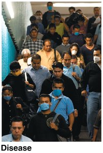 Crowded area representing disease transmission