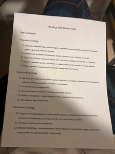 Ecology Test Study Guide page 1