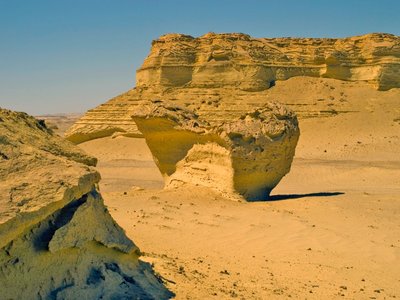 Desert landscape shaped by geological processes