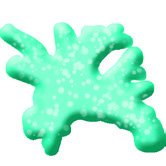 A branching, red structure (possibly red algae)