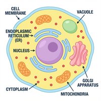 Diagram of an animal cell with labeled organelles