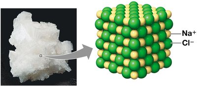 Crystal lattice structure of sodium chloride