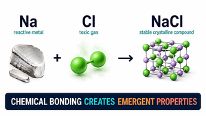 Formation of NaCl from sodium and chlorine