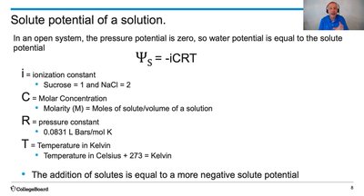 Solute potential formula and explanation