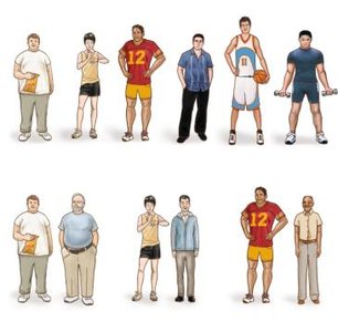 Diagram showing correlation between fathers and sons for body size