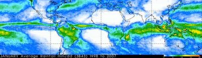 Global rainfall patterns near the equator