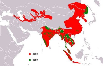 Map showing historical and current range of tigers