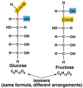 Glucose and fructose as isomers