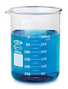 Beaker with volume markings