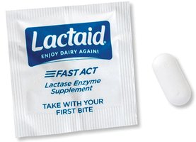 Lactase enzyme supplement (Lactaid)