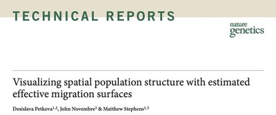 Cumulative resistance map of landscape features