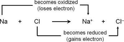 Sodium and chlorine redox reaction