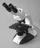 Light microscope with labeled parts
