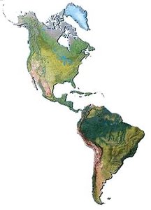 Map of North and South America