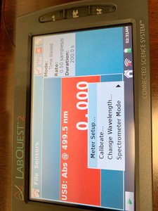 Spectrophotometer ready for calibration