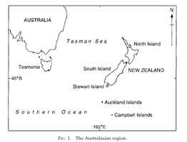 Map of the Australasian region