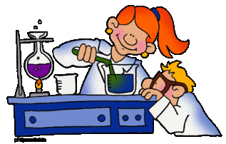 Cartoon of students conducting an experiment
