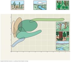 Climograph showing biomes based on temperature and precipitation