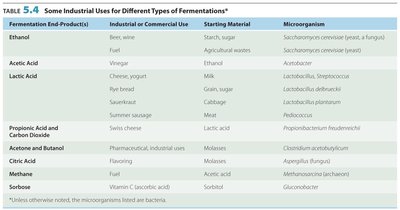 Industrial uses of fermentation table